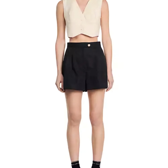 NWT Sandro Yann Black Shorts Size 34 XS - Picture 6 of 9